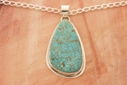 Navajo Jewelry Genuine Kingman Turquoise Pendant